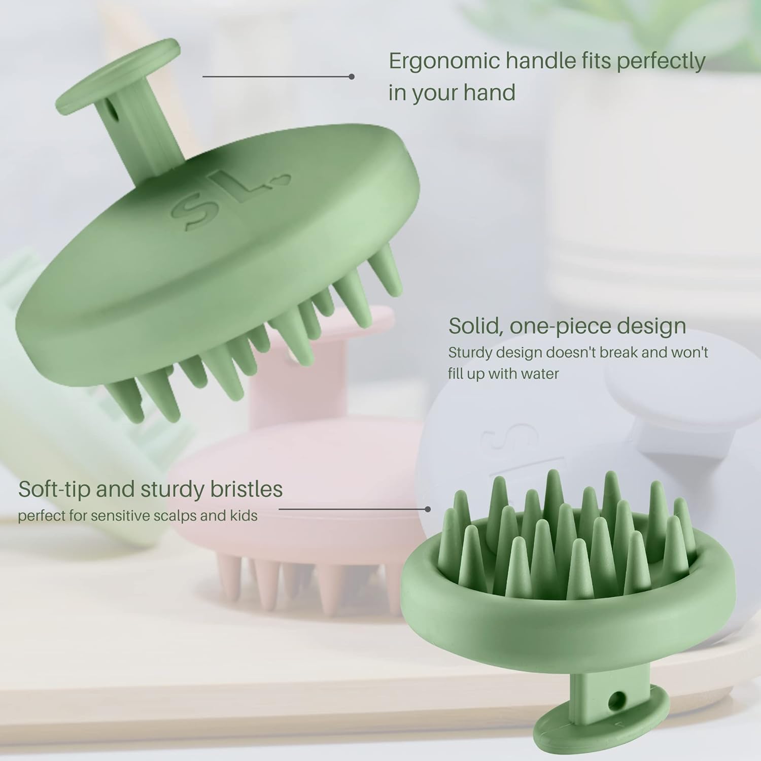 scalpluv  Cepillo masajeador de cuero cabelludo, masajeador de cabello 3 en 1, exfoliante, promueve el crecimiento del cabello, tratamiento de