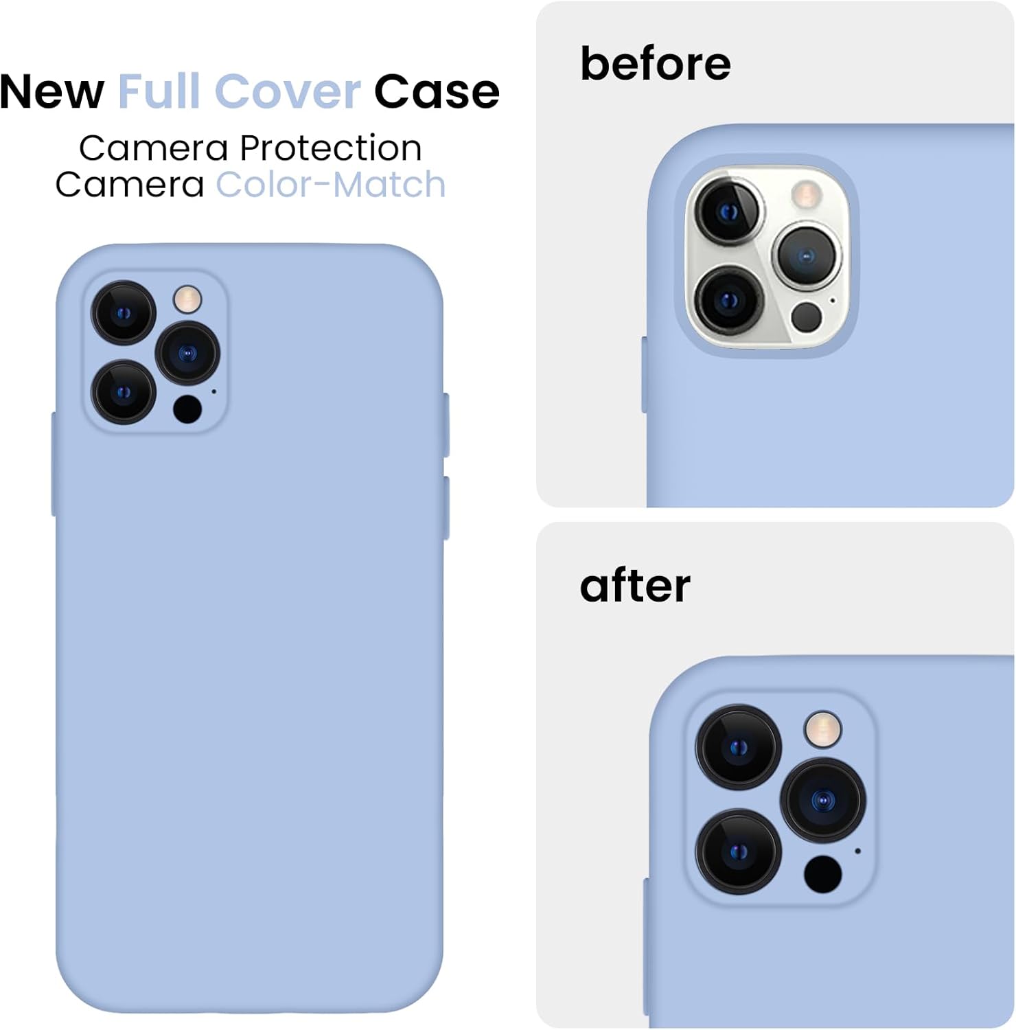 FireNova Funda para iPhone 12 Pro Max, funda de silicona mejorada protección de cámara con forro de microfibra suave antiarañazos, 6.7 pulgadas,