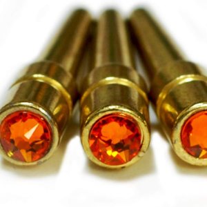 WE Games Juego de 3 clavijas de latón con cristales austriacos Swarovski, color naranja sol WE Games Juego de 3 clavijas de latón con cristales austriacos Swarovski, color naranja sol