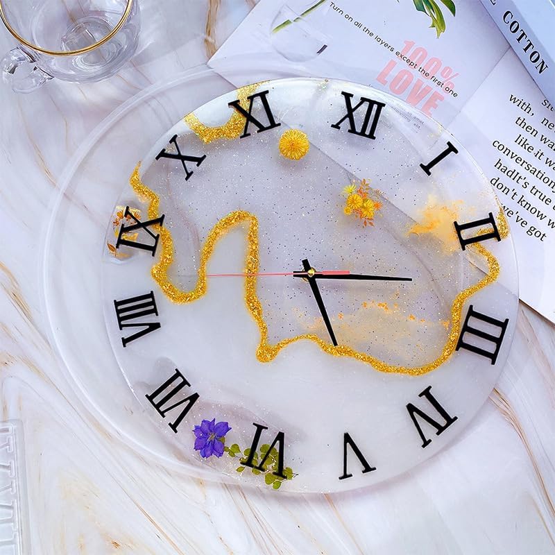 Moldes de reloj de resina, moldes de silicona con mecanismo de números romanos de 1014 pulgadas, moldes de resina para reloj, manualidades,