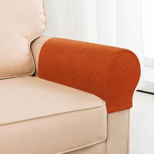 2 fundas para reposabrazos de sofá, fundas elásticas de jacquard para reposabrazos, protector de muebles antideslizante, protectores duraderos para 2 fundas para reposabrazos de sofá, fundas elásticas de jacquard para reposabrazos, protector de muebles antideslizante, protectores duraderos para
