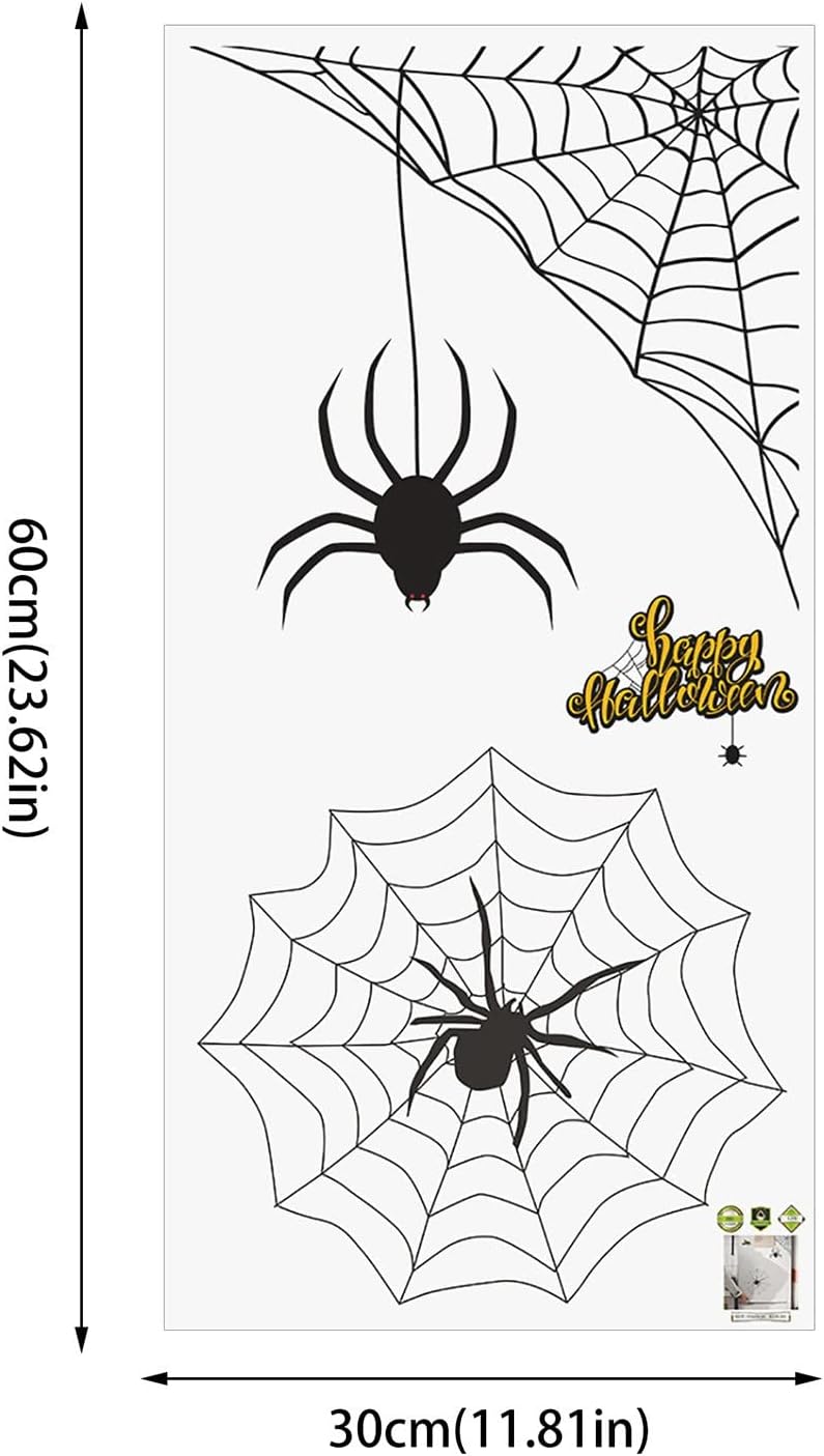 Adhesivos de pared de Halloween, diseño de telaraña, decoración decorativa para ventana, casa embrujada, decoración de fiesta, arte de pared de PVC,
