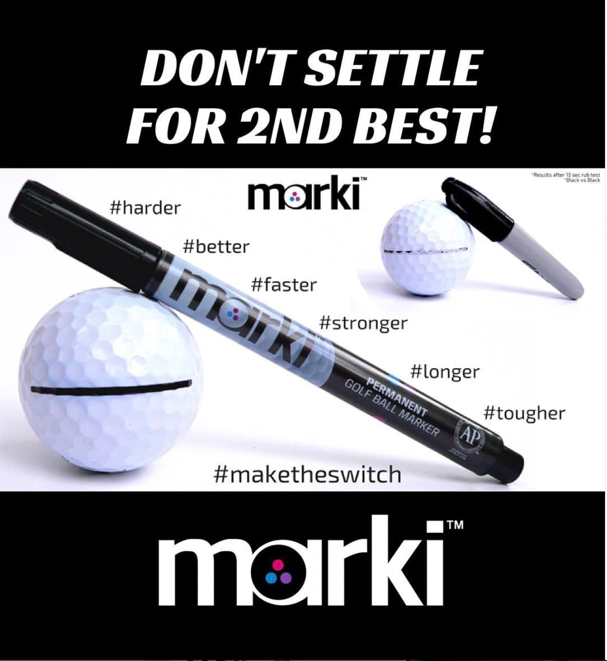 marki Marcador permanente para pelotas de golf, diseñado específicamente para golfistas, 8 colores llamativos