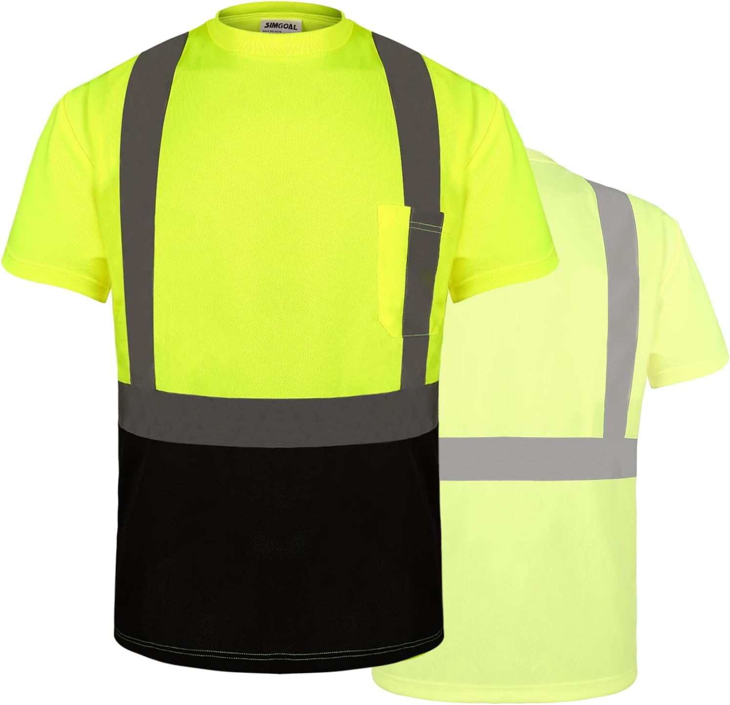 Camisa de seguridad de manga corta de alta visibilidad, camiseta transpirable de 360 de reflectividad para trabajo voluntario construcción
