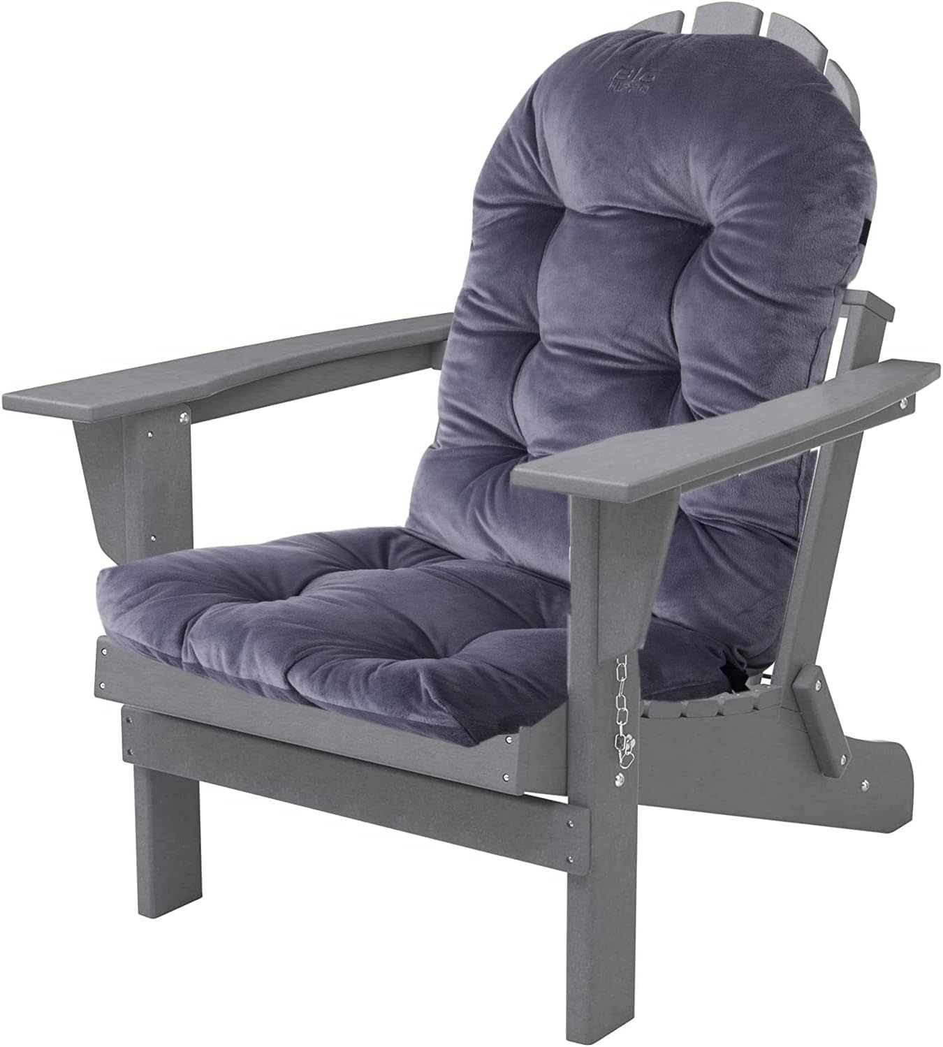 Big Hippo Adirondack – Cojín para silla de interior, con respaldo alto, copetudo, suave y grueso, para uso doméstico (gris)