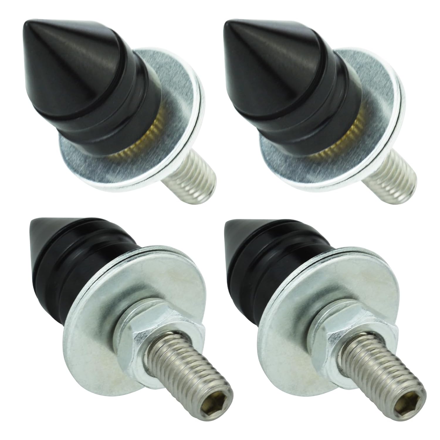 Arenbel Tornillos de punta para placa de matrícula, tornillo de etiqueta de automóvil, kit de tuercas de fijación de marco de motocicleta, apto para