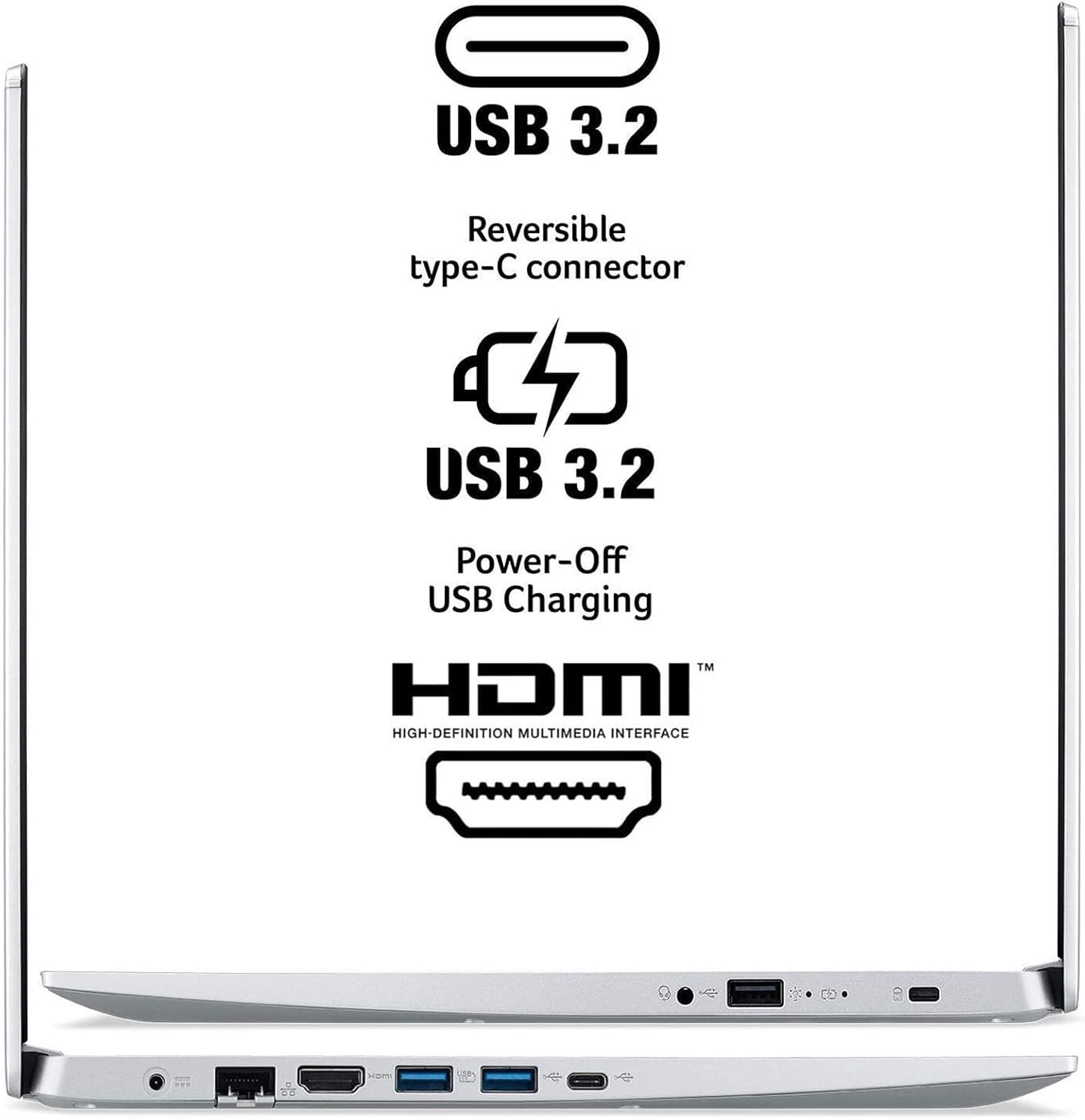 acer Aspire 5 A515-45 – Portátil delgado, pantalla IPS Full HD de 15.6 pulgadas, AMD Ryzen 5 5500U de 6 núcleos, gráficos AMD Radeon, 8 GB RAM 512