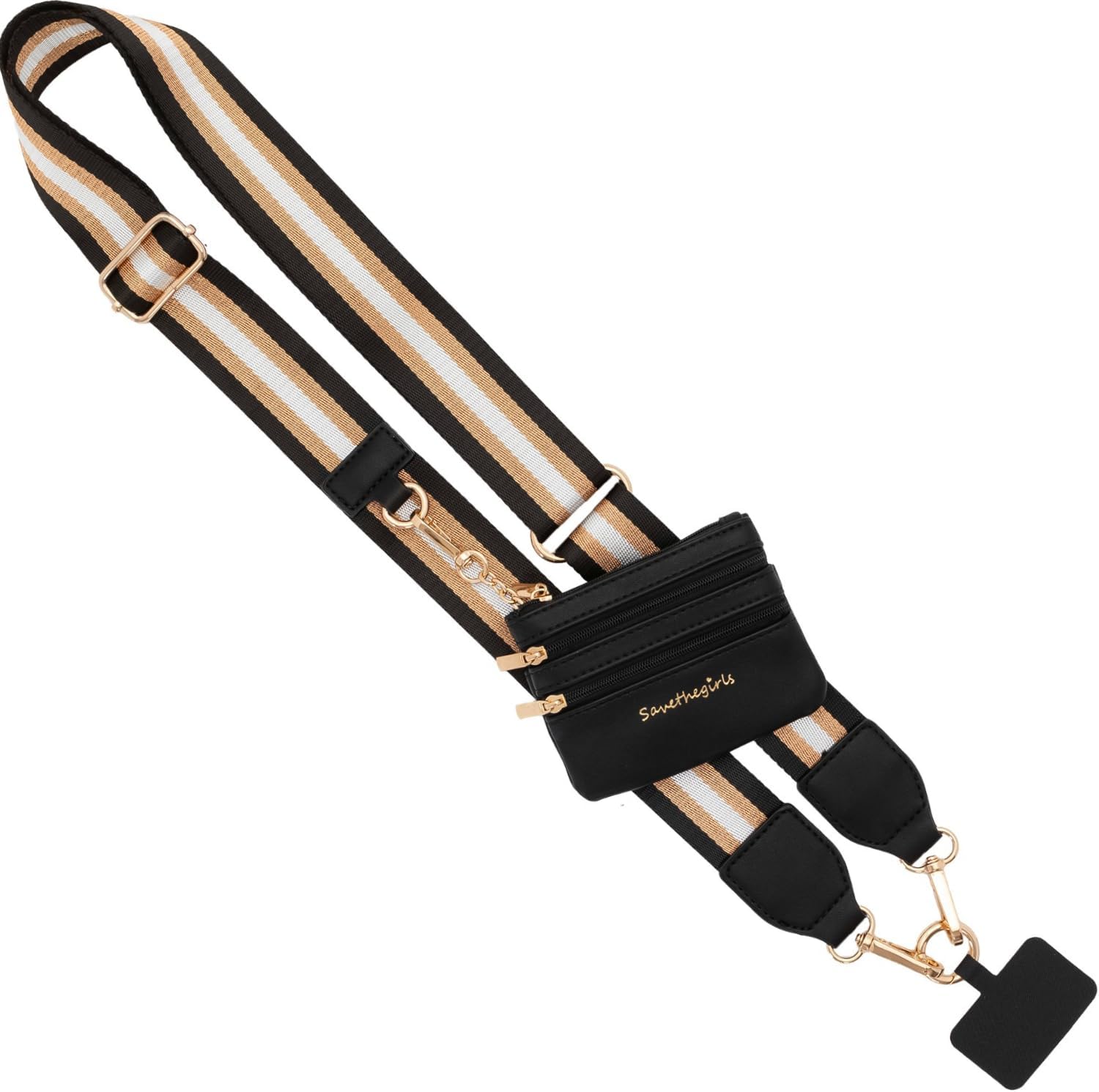 Correa para teléfono Clip & Go – Cadena cruzada para teléfono con bolsa de cartera con cremallera – Soporte para tarjeta de teléfono para monedero