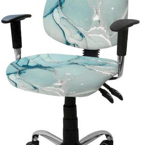 Funda para silla de oficina con diseño de mármol verde azulado, turquesa, azul aguamarina, textura de mármol, funda elástica giratoria para silla, Funda para silla de oficina con diseño de mármol verde azulado, turquesa, azul aguamarina, textura de mármol, funda elástica giratoria para silla,