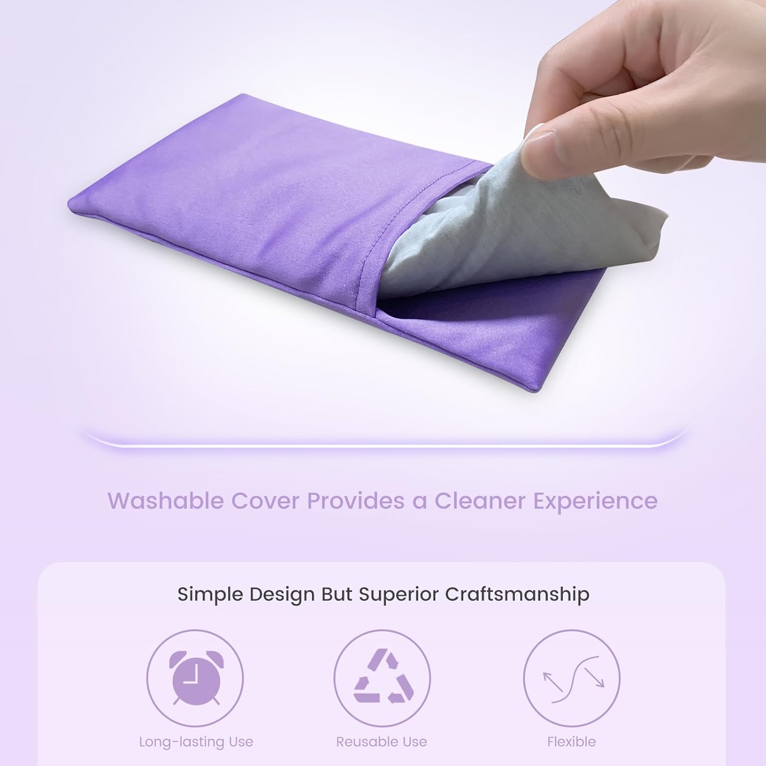 SUZZIPAD Almohadas de ojos de lavanda para relajación con aromaterapia, máscara de ojos ponderada para dormir, meditación, compresa ocular caliente