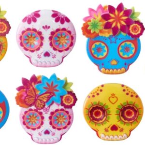 Día de los Muertos Calavera Máscara Cupcake Anillos – 24 piezas Día de los Muertos Calavera Máscara Cupcake Anillos – 24 piezas
