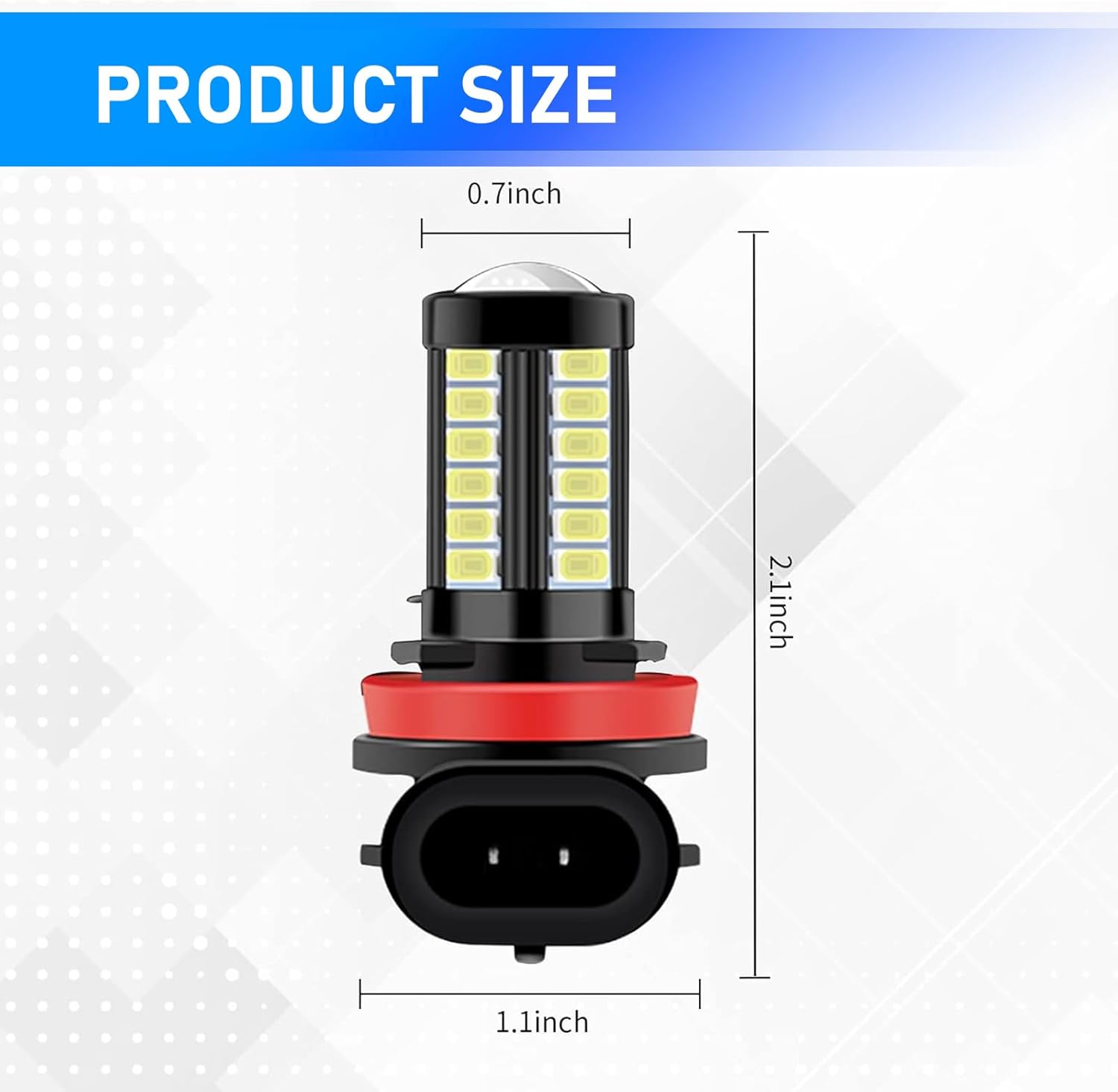 1 bombilla LED antiniebla para automóvil, kit de conversión de bombilla DRL H11, repuesto de lámpara de iluminación súper brillante de 6000 K,