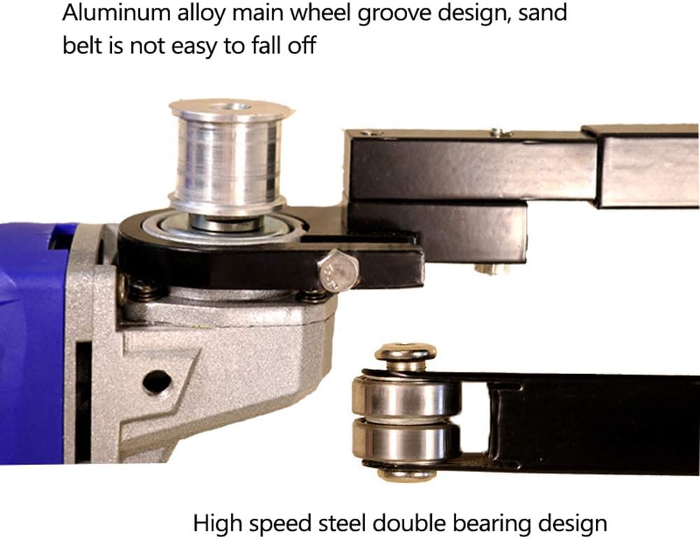 HUIOP Amoladora angular modificada, amoladora angular Máquina de banda de arena modificada para carpintería Máquina de cinturón de arena Mini