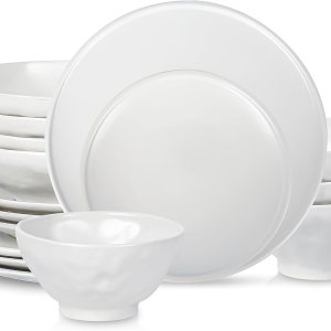 Nendo – Juego de vajilla de cerámica, 16 piezas, servicio para 4, color blanco Nendo – Juego de vajilla de cerámica, 16 piezas, servicio para 4, color blanco