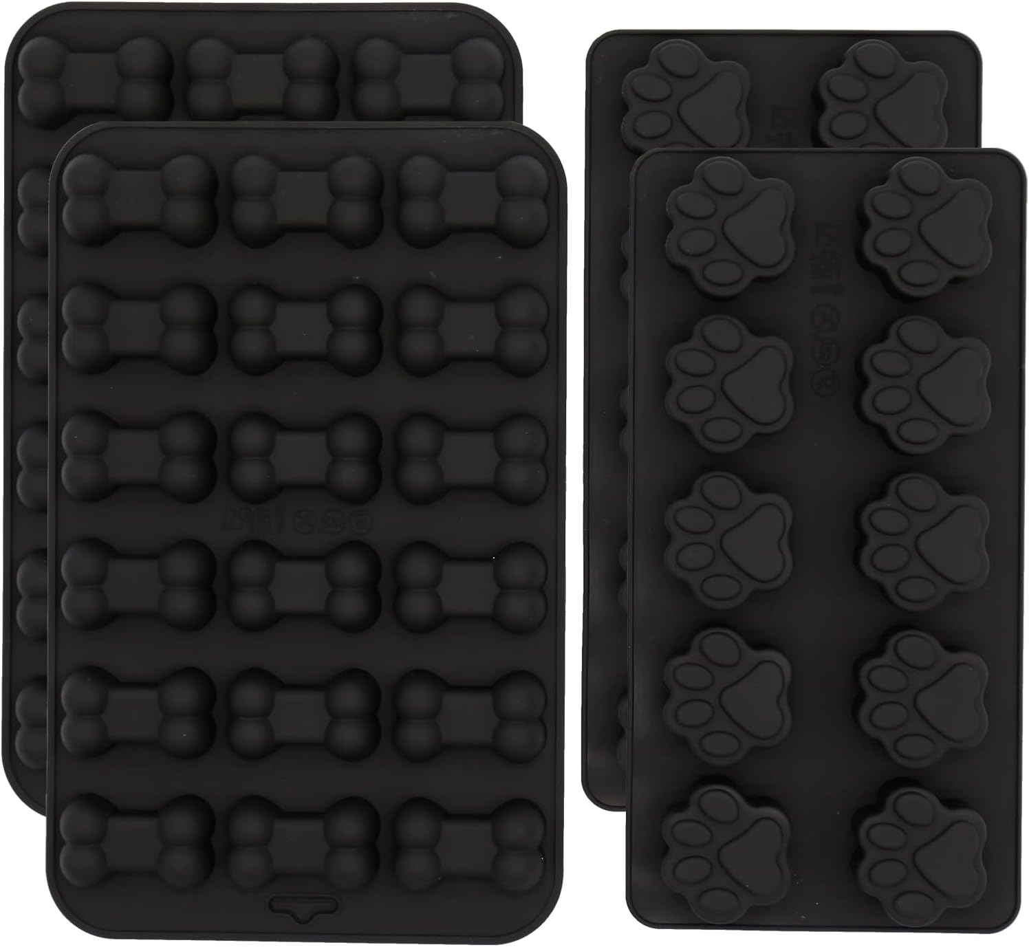 Moldes de silicona para cachorros y perros, moldes antiadherentes para hornear, chocolate, dulces, gelatina, cubitos de hielo, galletas, paquete de 4