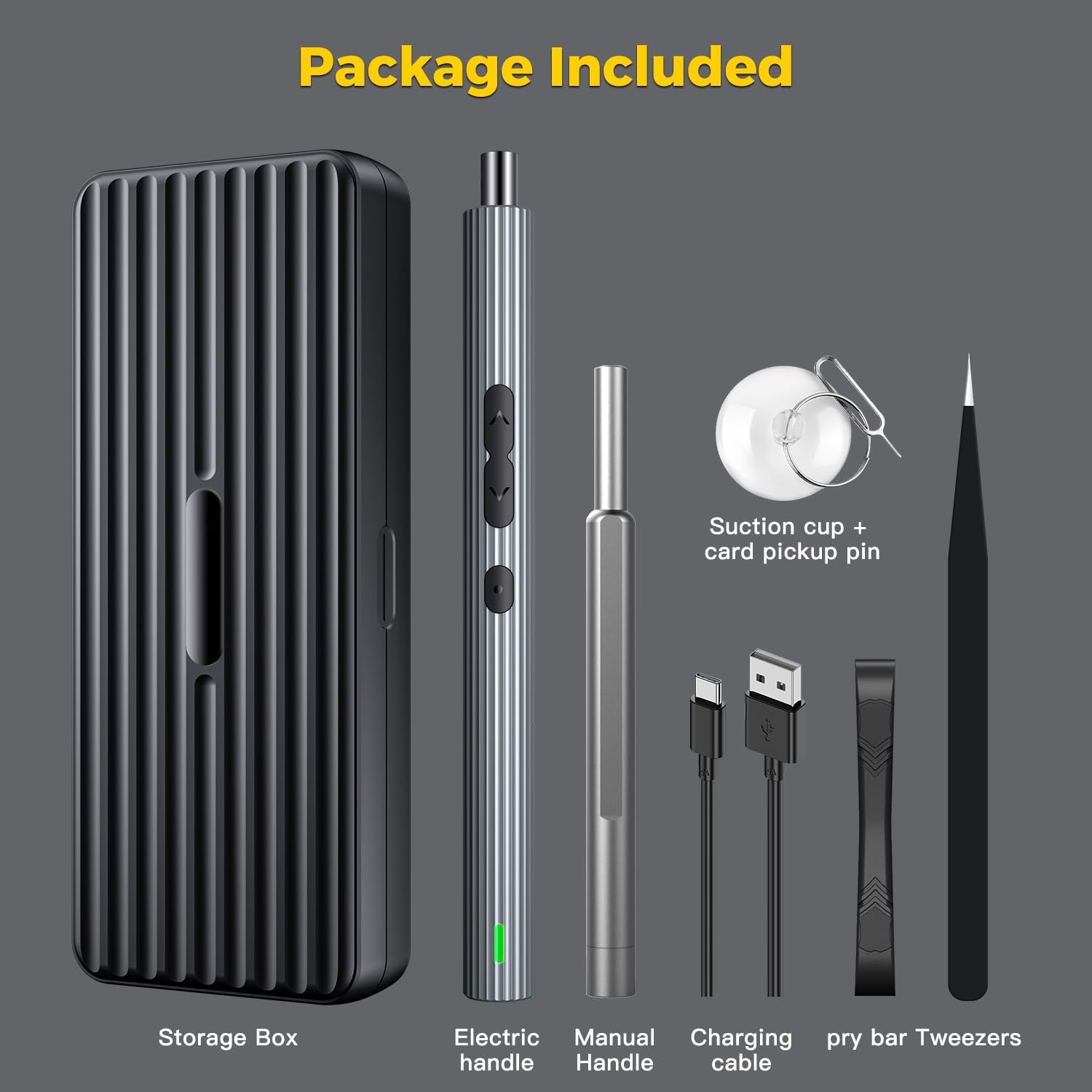 UF-TOOLS – Juego de destornilladores eléctricos 58 en 1, kit de destornilladores inalámbricos recargables, kit de herramientas de reparación de