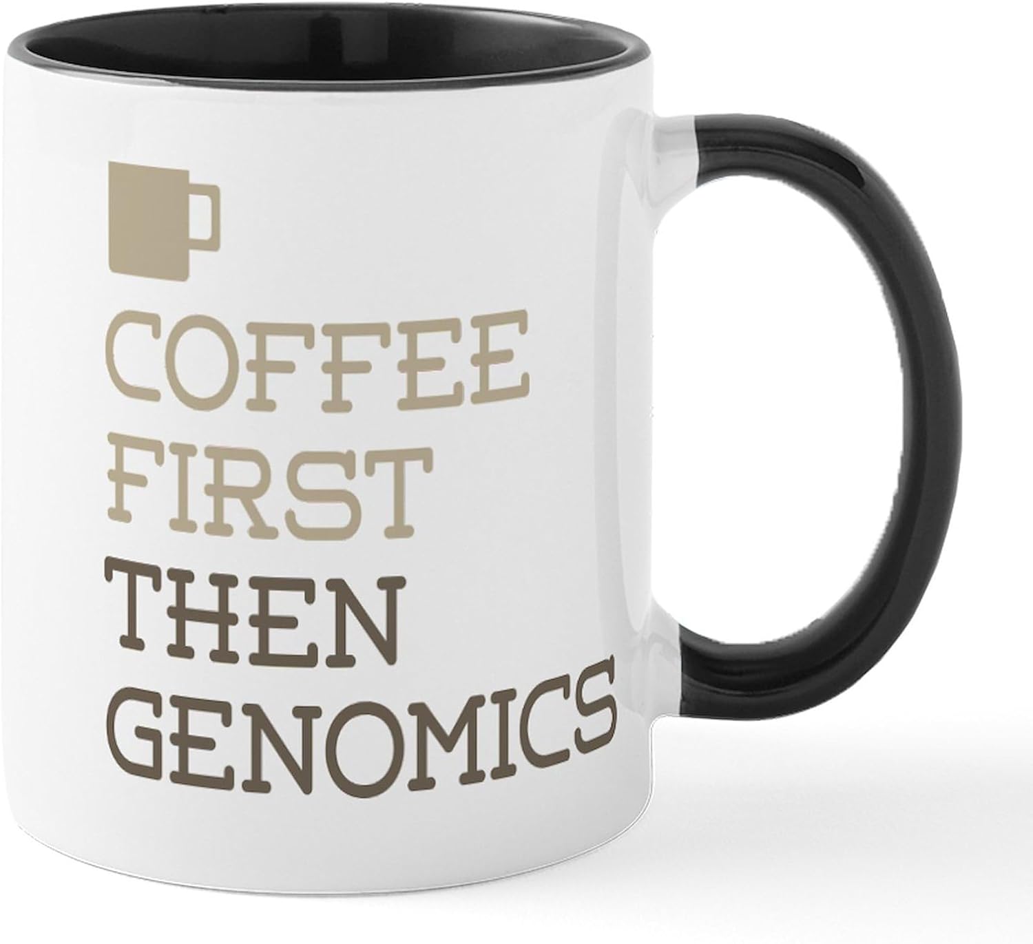 CafePress Coffee Then Genomics – Taza de café de cerámica (11.0 fl oz)