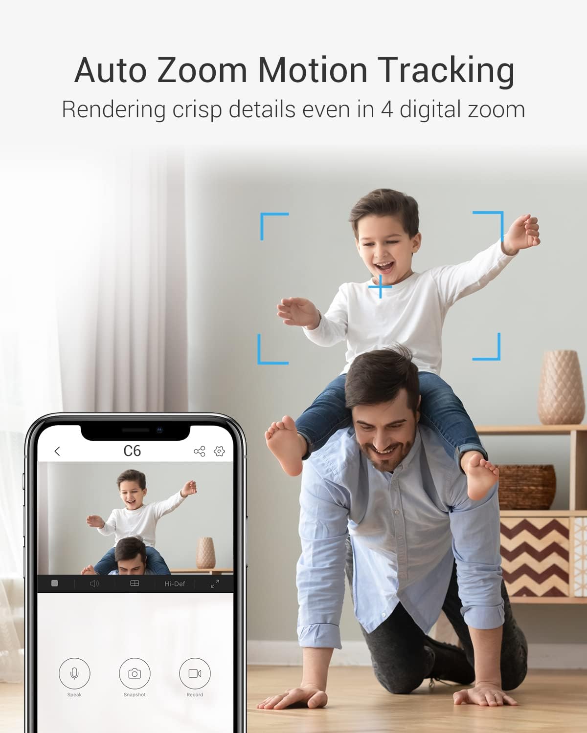 EZVIZ Cámara interior de 4 MP, monitor de mascotas panorámicainclinable con detección de humanos y mascotas AI, detección de actividad de voz,