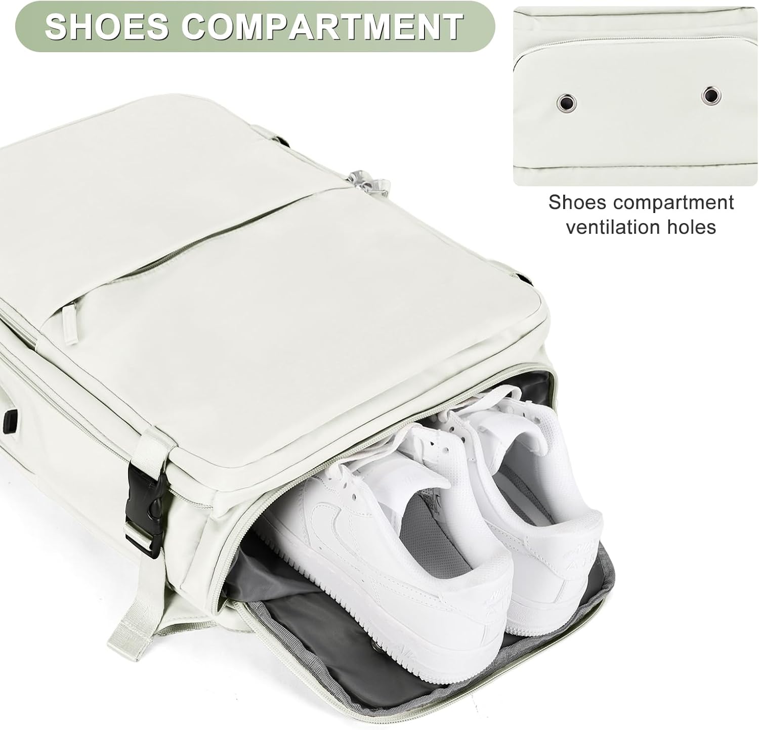 Mochila casual Mochila de viaje, B-media luna blanca, Mochilas Daypack