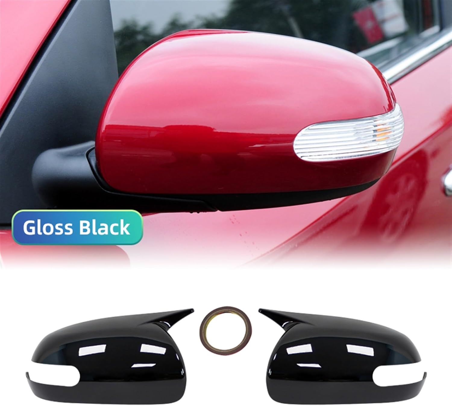 DEBLAN Para KIA K3 Cerato Forte 2009-2012 Carrocería Exterior del Coche Puerta Lateral Espejo Retrovisor Cubierta Tapa Carcasa Carcasa Adhesivo Trim