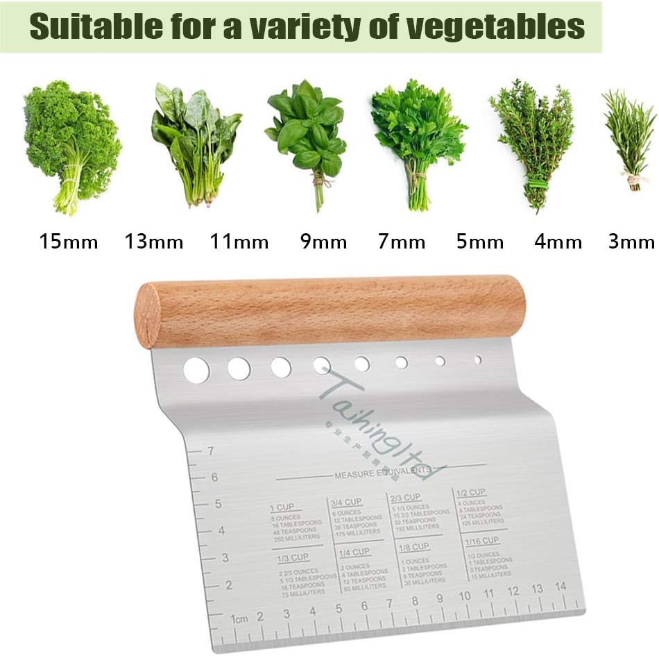 Raspador de masa de 8 agujeros, acero inoxidable con pelador de hierbas, herramienta de cocina multiusos, para pasteles, cortador de pizza,