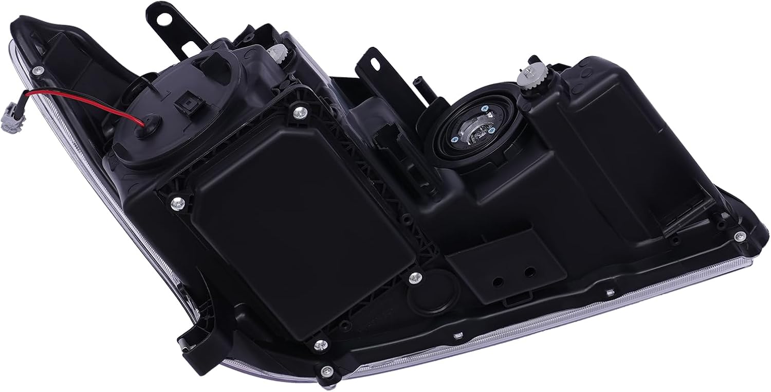 Faro delantero HID+ Conjunto de faros halógenos carcasa cromada con lente transparente compatible con Lexxuus RX330 RX350 RX400h 2004-2009 (lado
