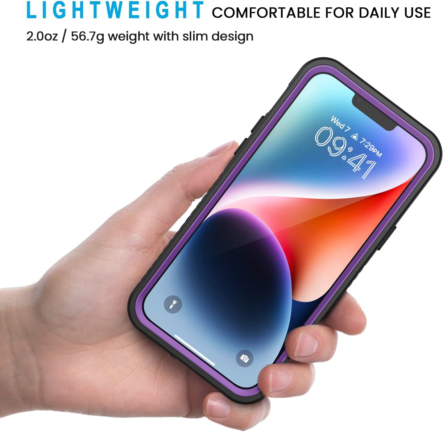 Lanhiem for iPhone 14 Case, IP68 Waterproof Dustproof Shockproof 14 Case with Built-in Screen Protector, Full Body Sealed Protective Front and Back