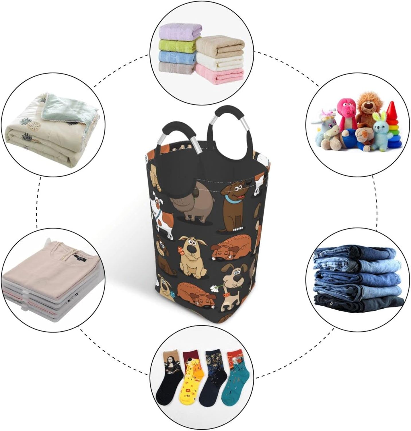 Bukoigo Cesto de ropa sucia grande para perro, impermeable, duradero, cesta de almacenamiento de ropa sucia, bolsa de lavado para mascotas para el