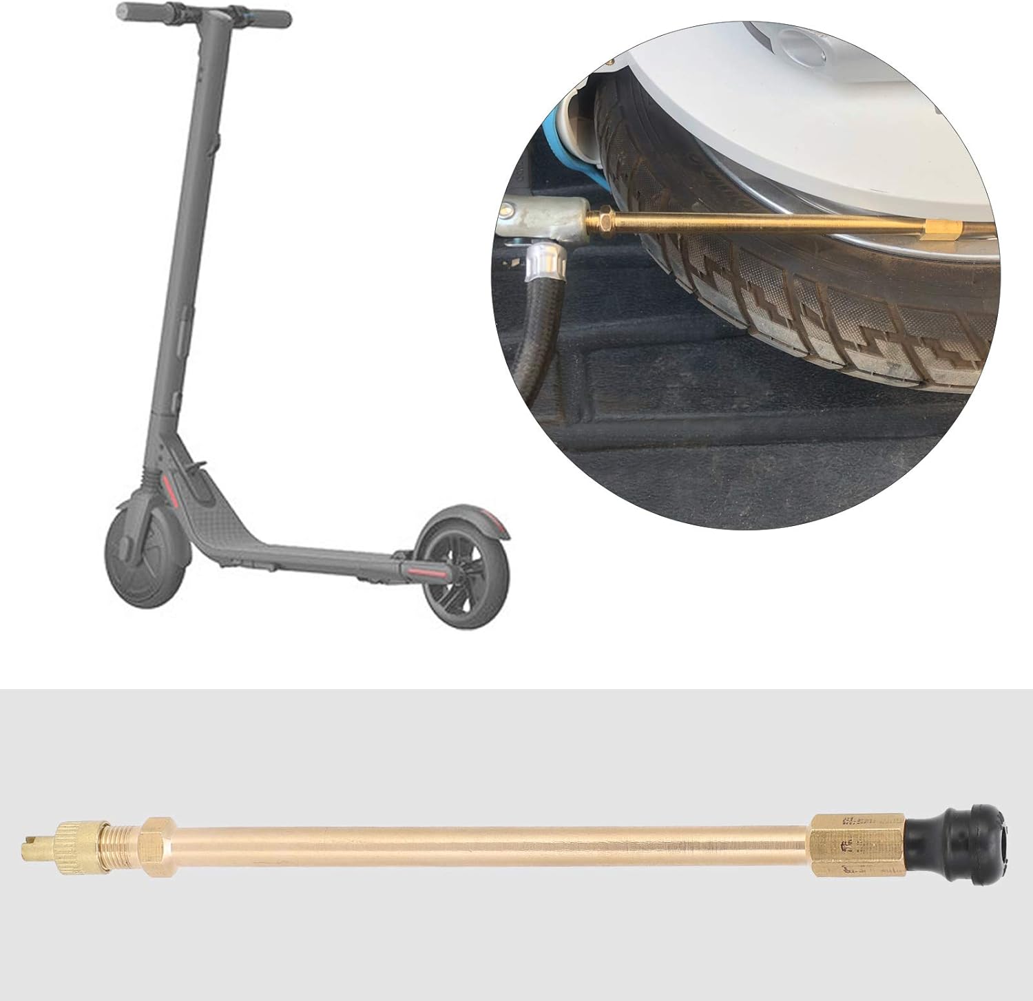 Válvula sin cámara, práctica válvula de neumático anticorrosión al vacío sin cámara con tubo de extensión multifuncional, accesorio para bicicleta