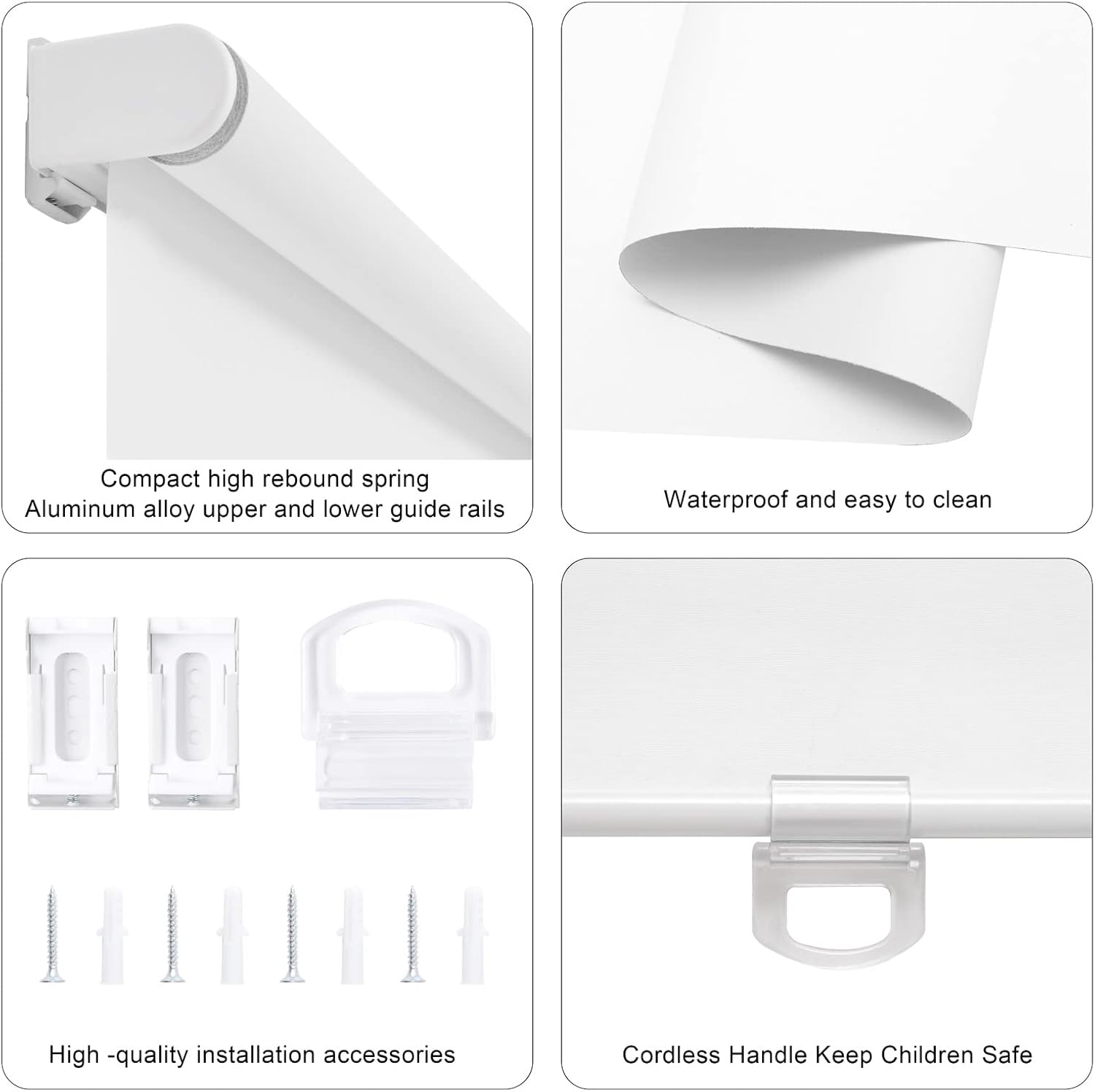 Persianas enrollables opacas sin cordones para ventanas, persianas para oscurecer la habitación, con aislamiento térmico, fáciles de instalar, para