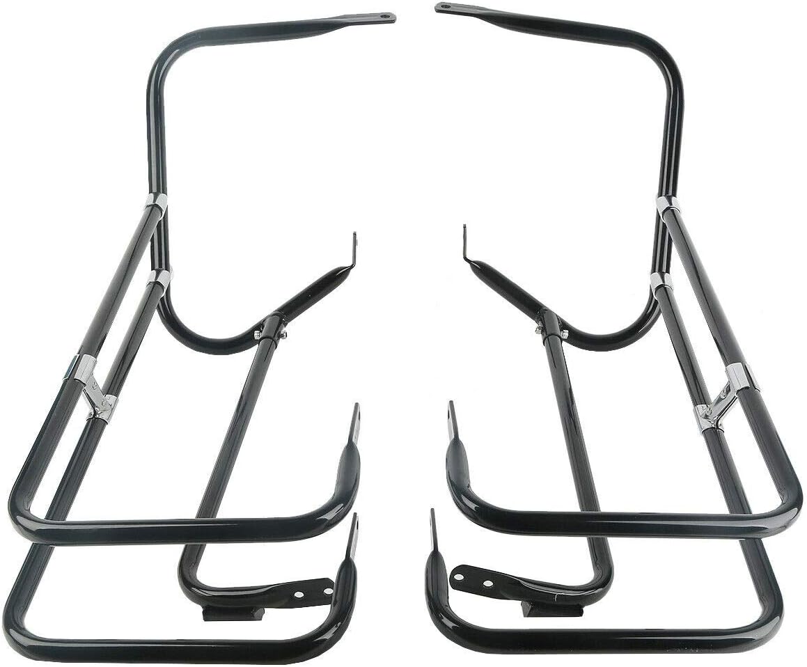 TCT-MT – Soporte de soporte para alforja para Harley Touring FLHR y FLHT 1997-2008, FLHTCUSE 06-’08 modelos FLTR ’98-’08, negro y cromado (repuesto