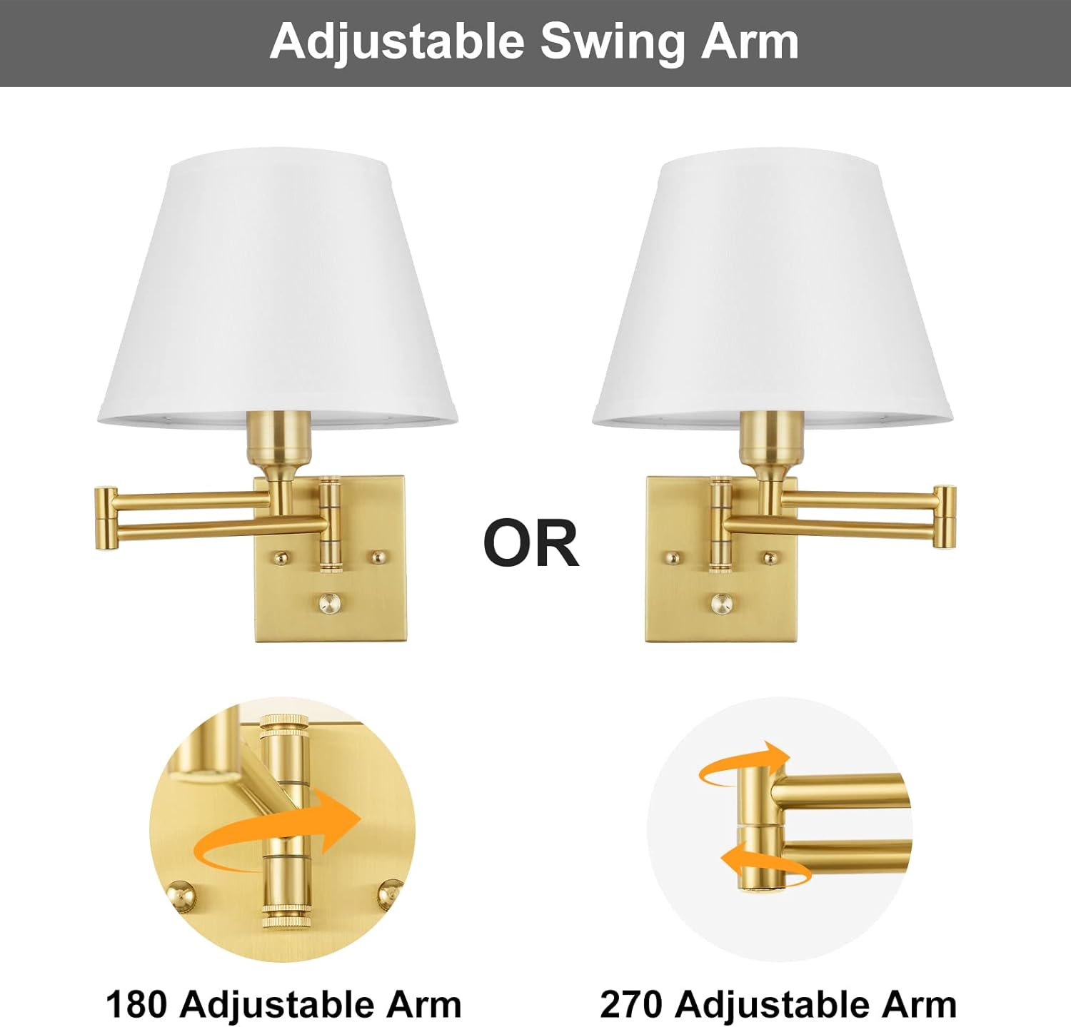 TRLIFE Aplique de pared regulable, control remoto de atenuación 10-100% y temperatura de color ajustable 2700K-6500K luces de pared de latón