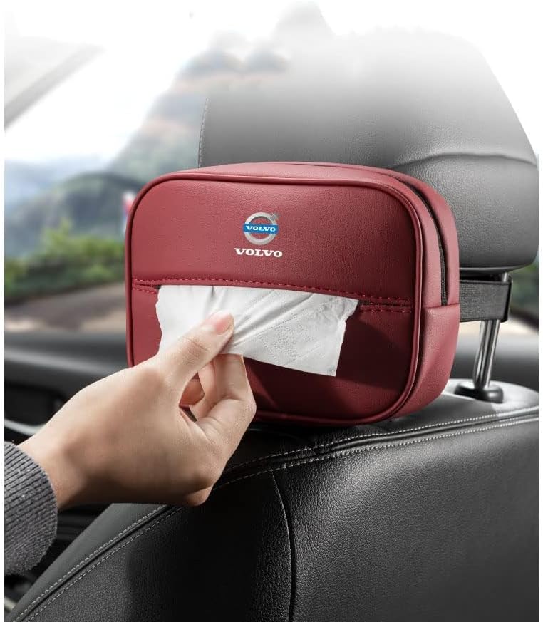 Soporte para pañuelos de automóvil para Volvo XC40 XC60 XC90 V40 V60 V90 S40 S60 S90 soporte para caja de pañuelos de asiento de automóvil,