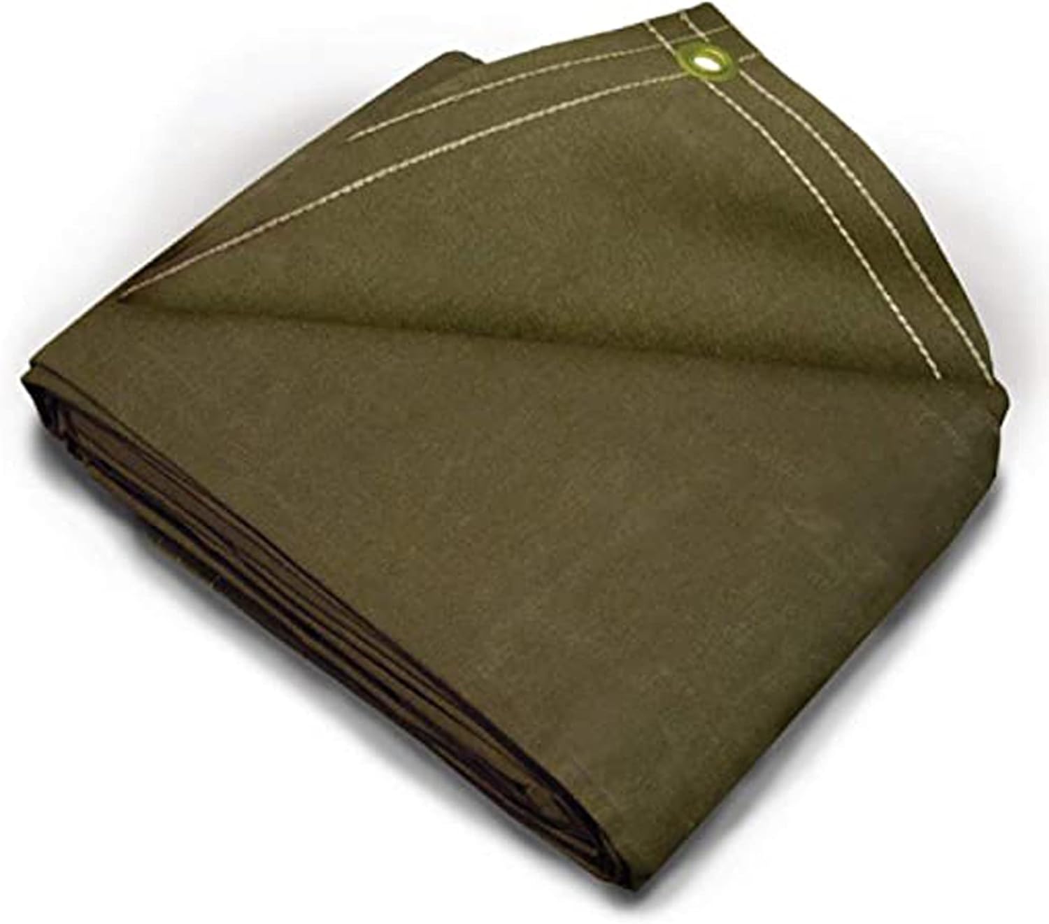 Lonas de lona con ojales de latón, cubierta de hoja resistente, lona multiusos para toldo, techo, campamento, verde oliva, 18 mil, 16 onzas (8 pies