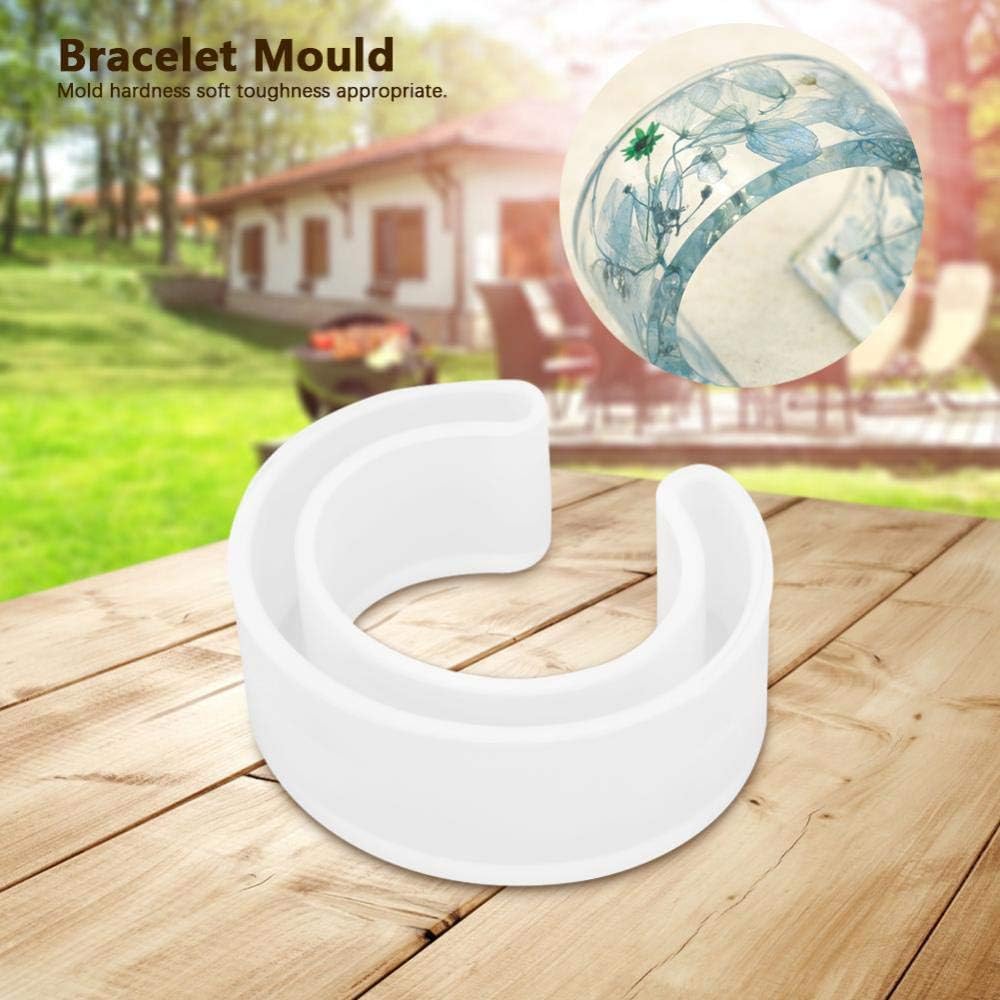 Molde de pulsera de silicona con fuente C, molde de pulsera de bricolaje abierto, moldes de fundición de resina para fabricación de joyas