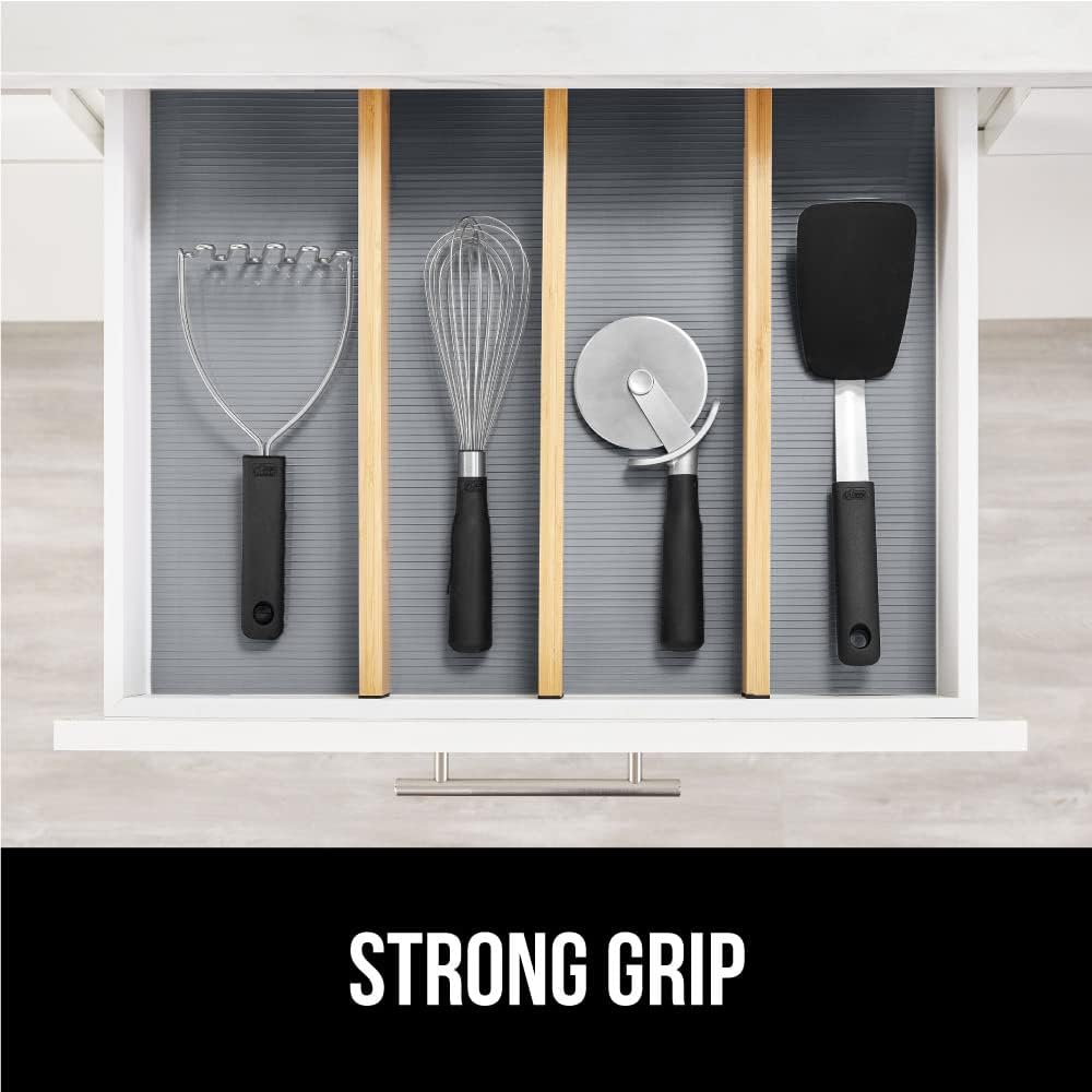 Gorilla Grip Forros originales antideslizantes para cajones y repisas rollo sin adhesivo duraderos y resistentes para alacenas, cocinas y