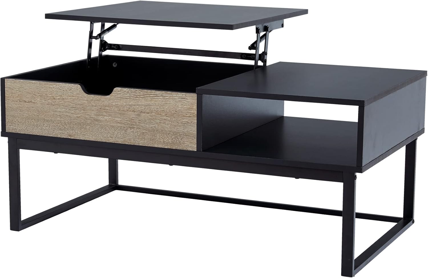 Peaktop – Mesa auxiliar elevable con almacenamiento y patas de metal