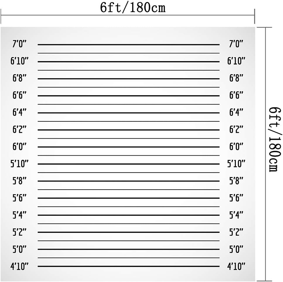 Telón de fondo de fotografía de línea negra Mugshot Decor Fondo de fotos para fiesta Banner Niños Juego Vinilo Studio Prop PGT602A 6x6ft