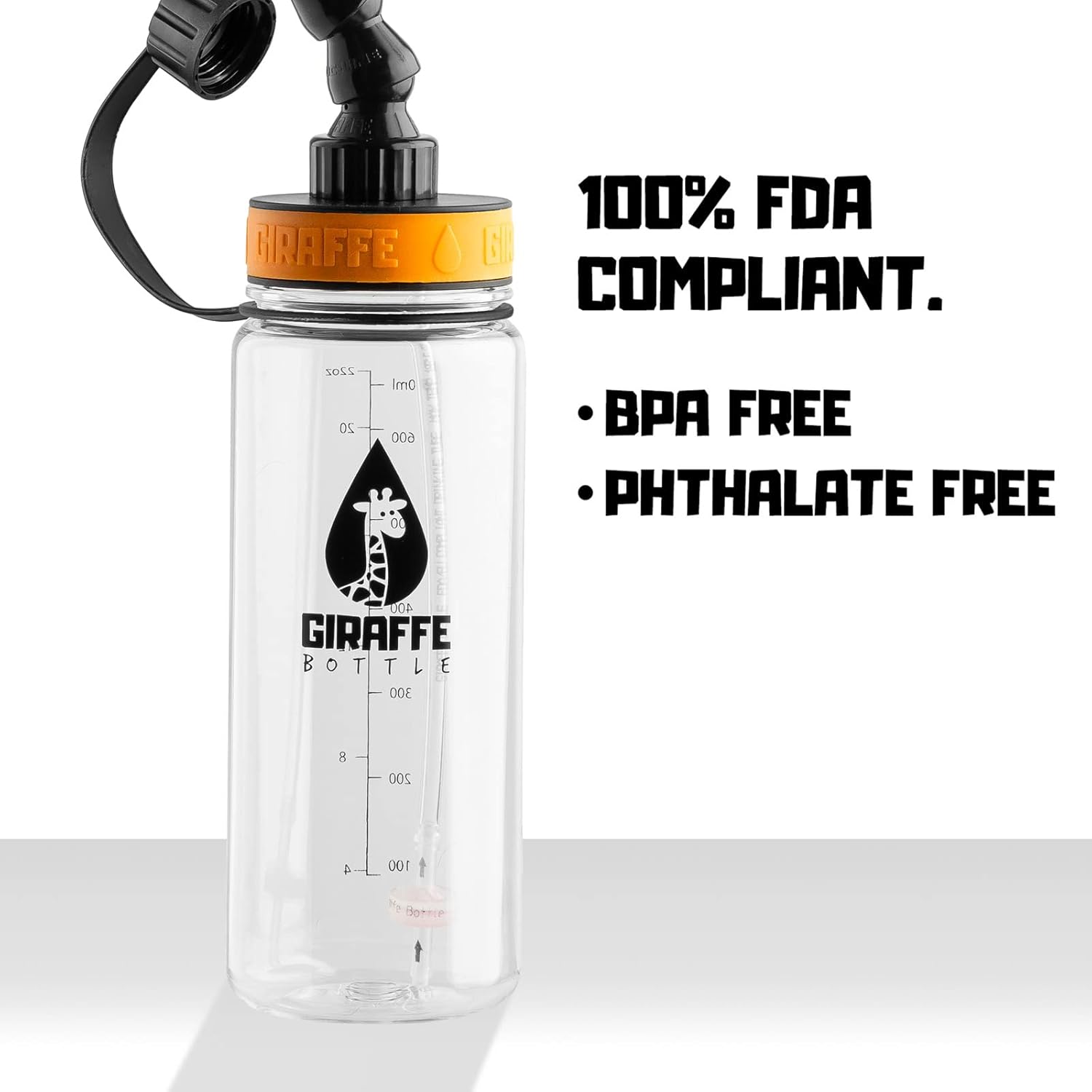 Tower – Sistema de bebida manos libres, botella Tritan transparente, con soporte para botella montado en tubo redondo (longitud 30 pulgadas  29.9 in)