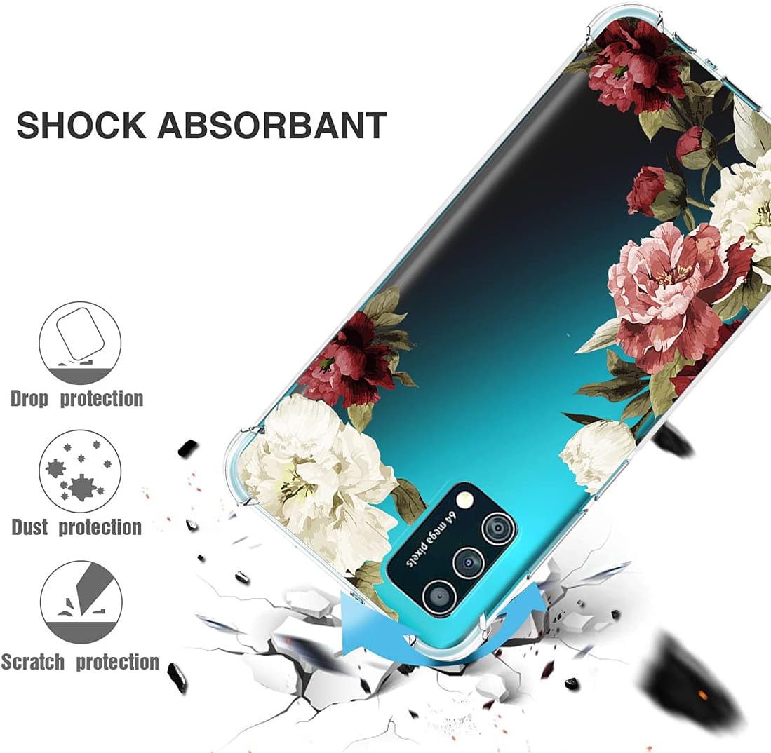 Funda para Galaxy A02S, Samsung A02S Funda transparente para niñas y mujeres, TPU suave a prueba de golpes, funda protectora transparente para