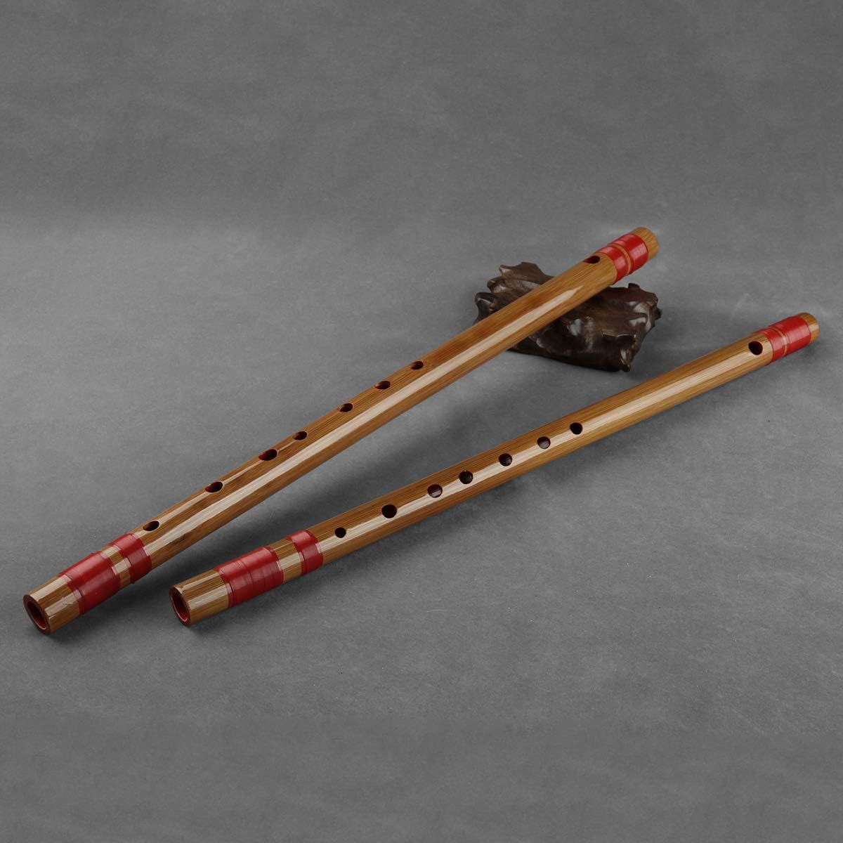 Japanese Shinobue Flute 78 Hon Handmade Bamboo Flute Musical Instrument (8Hon with Red Line)