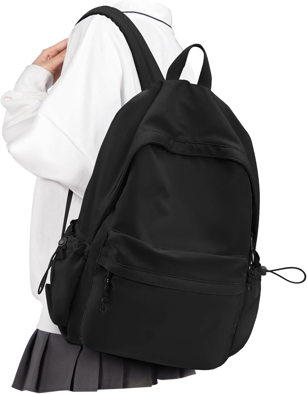 VECAVE Mochila ligera para mujeres y hombres, mochila casual de viaje para laptop, A-Negro, Mochila