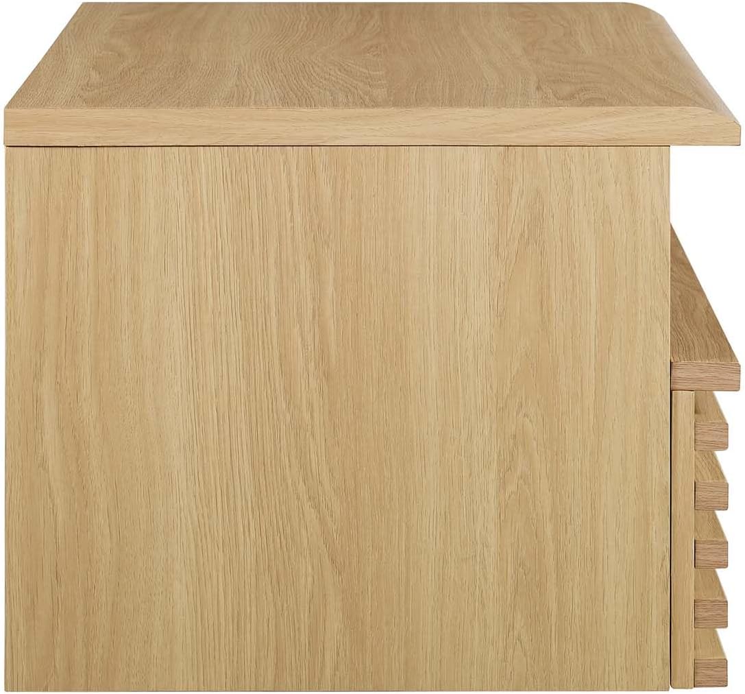 Modway Render Mid-Century – Mesita de noche moderna para montaje en pared, roble