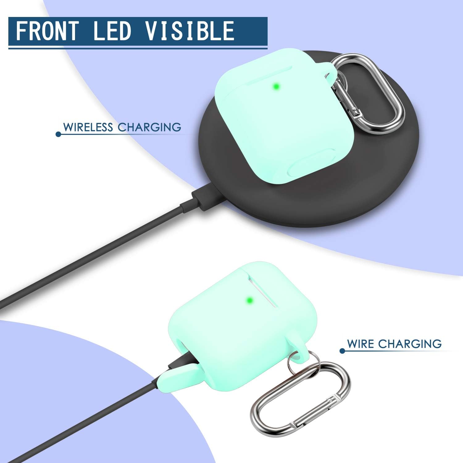 Funda para AirPods con llavero, protección completa, de silicona, accesorios para AirPods, funda para chicas con estuche de carga inalámbrico para
