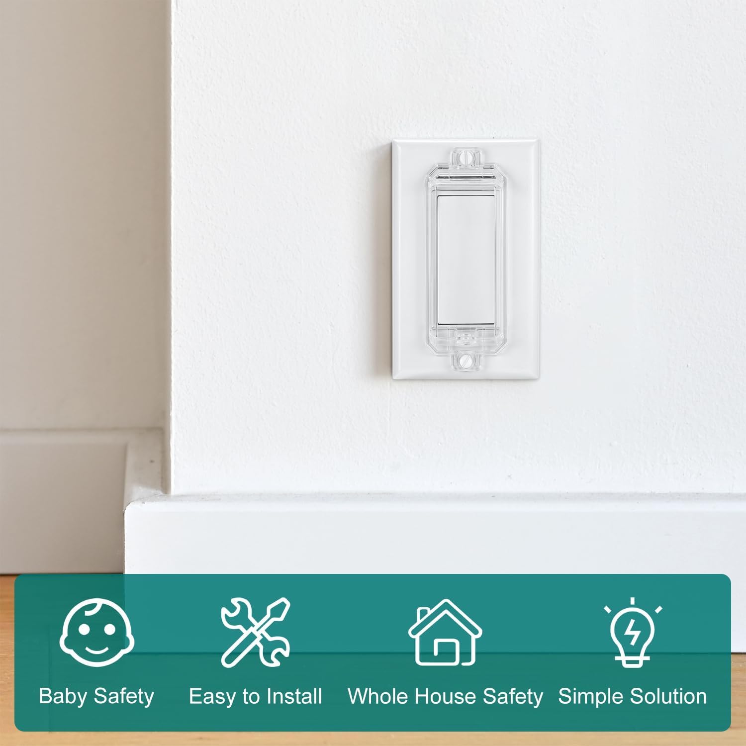 Cubierta protectora para interruptor de luz, cubierta de interruptor de pared a prueba de niños que evita que las luces o interruptores se enciendan
