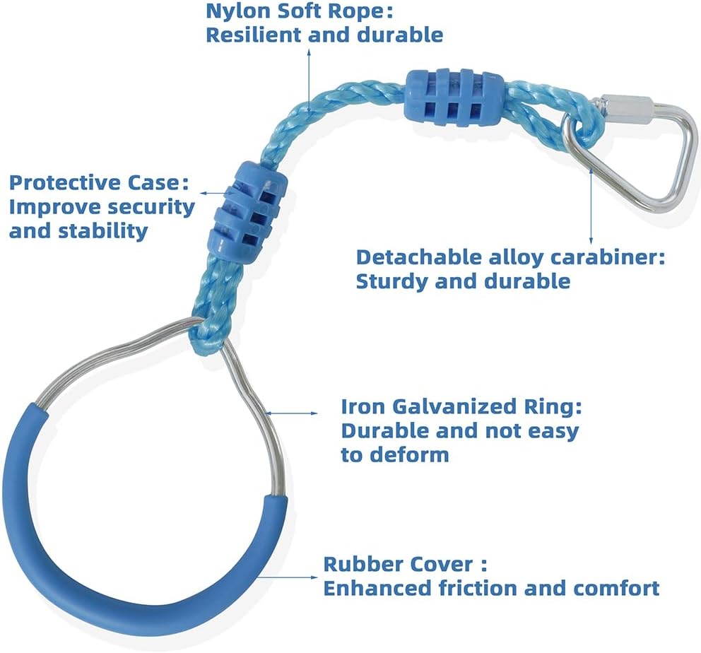 American Ninja Warrior – Juego de carrera de obstáculos con anillo ninja para niños, para exteriores, selva, 2 azules para adultos, equipo de
