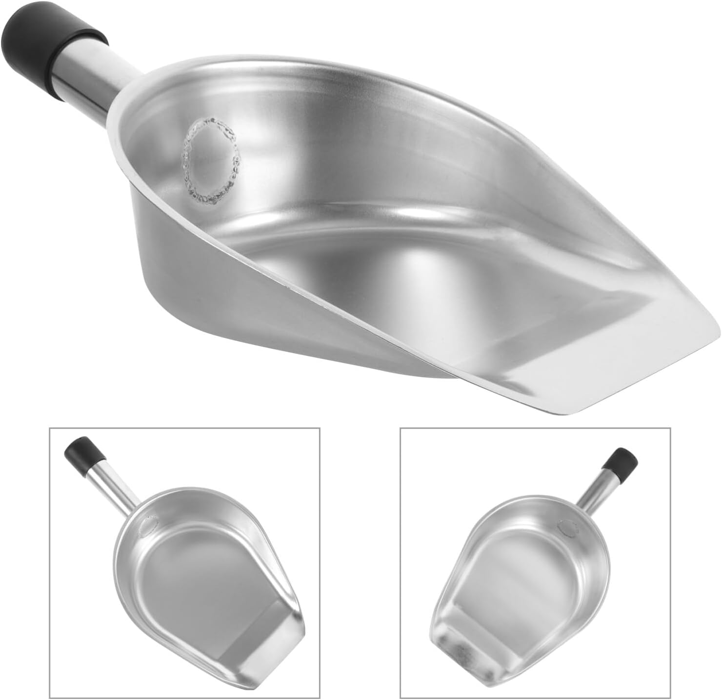 Healifty Sartén de acero resistente para polvo, cuchara de mano, cucharas de cocina, cucharas de baño, cucharas de alimentos, dulces, azúcar, pala
