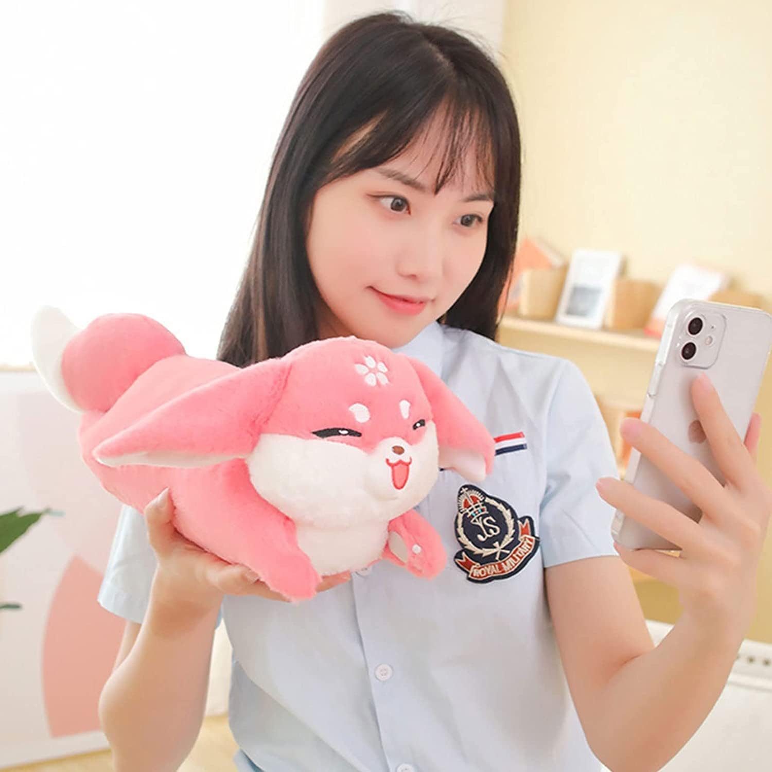 CALEMBOU Almohada de peluche de anime Yae Miko Fox suave colección de regalo para fanáticos (Yae Miko Fox-New)