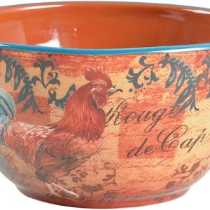 Certified International Plato de helado de gallo rústico, rojo Certified International Plato de helado de gallo rústico, rojo