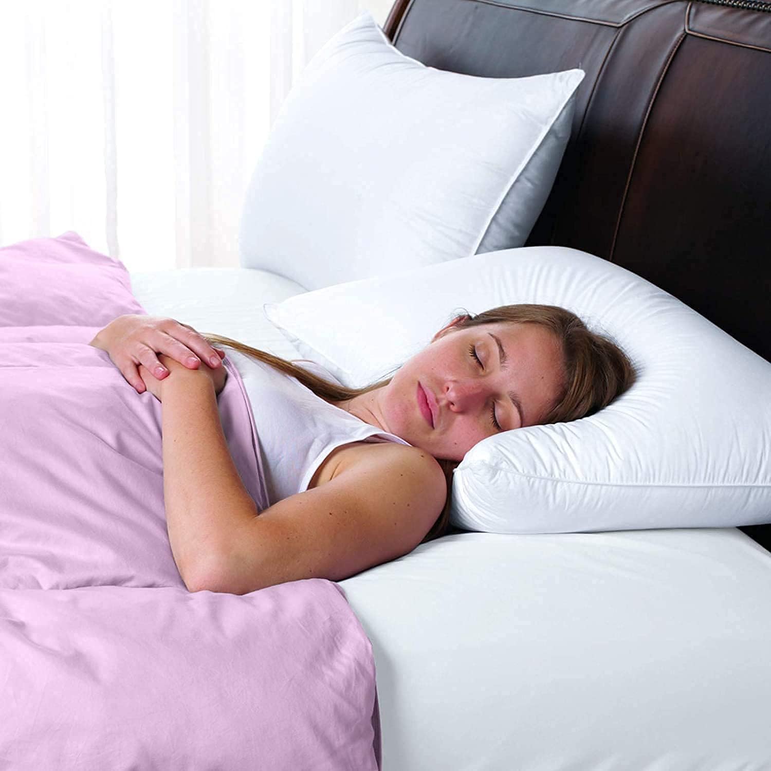 Cuddledown Dreamstead Almohada de dormir alternativa de plumón prémium  Relleno sintético  235 hilos 100% algodón percal  Hipoalergénico  Hecho a